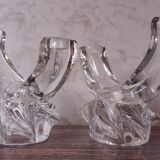 Paire de bougeoirs deux branches cristal