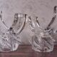 Pair of candle holders two crystal branches