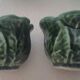 Salt and pepper shaker cabbage in Silea earthenware
