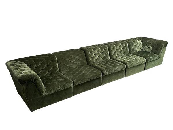 Modular corduroy lounge sofa by Laauser, 1970s