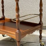 Vintage wood and brass dessert and tray