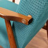 Vintage armchairs set of two teal 1970 design by H.Lis