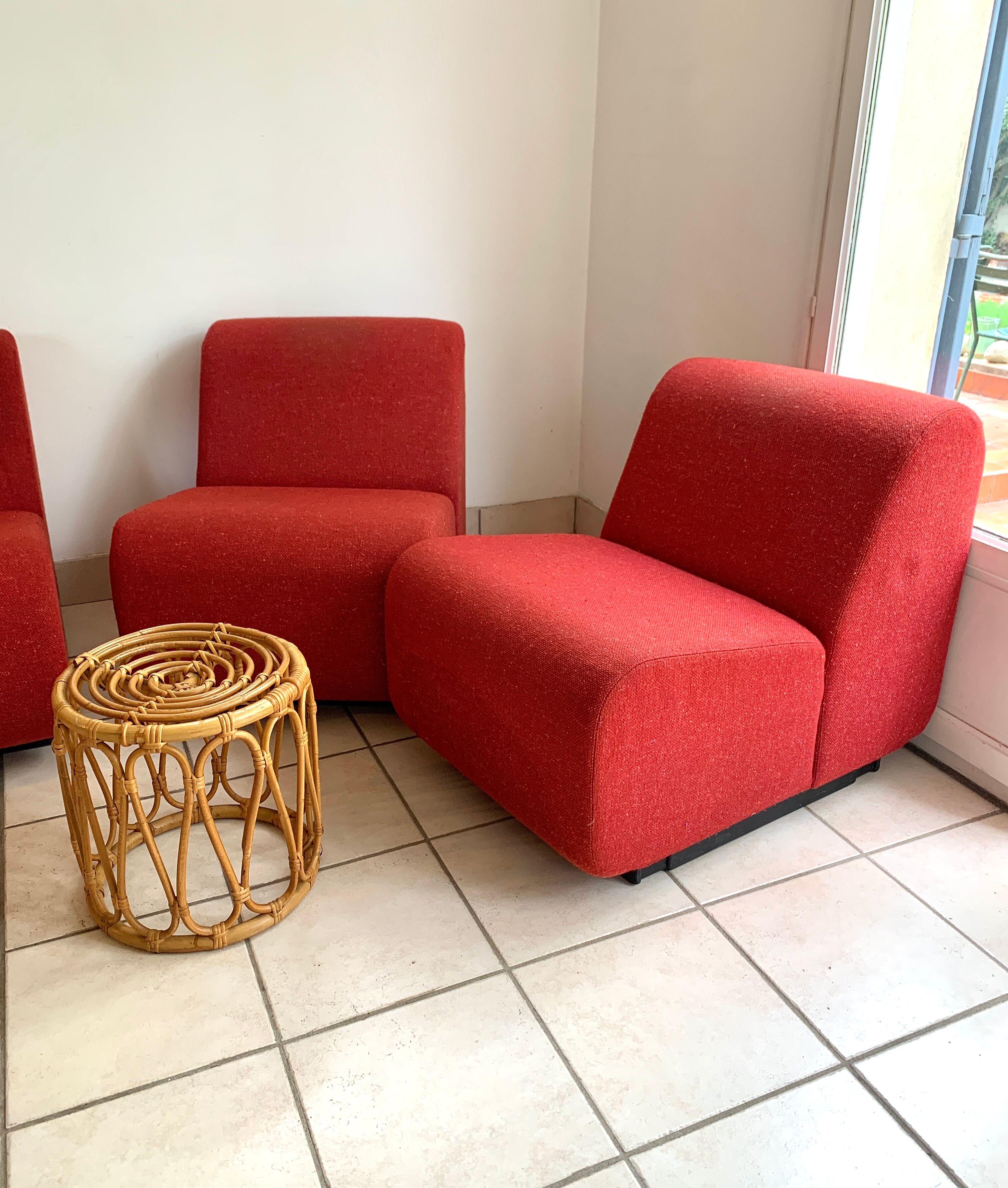 Set de 4 chauffeuses modulaires vintage