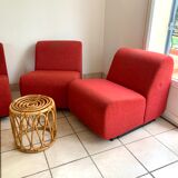 Set of 4 vintage modular easy chairs