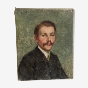 Portrait signed oil XIX th century