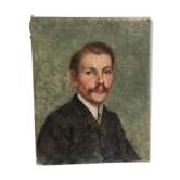 Portrait signed oil XIX th century