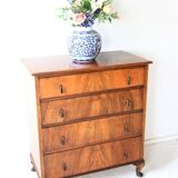 Antique walnut bedroom chest of drawers