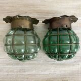 Marine lantern wall lamp in blown glass