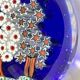 Millefiori Murano parchment paperweight signed