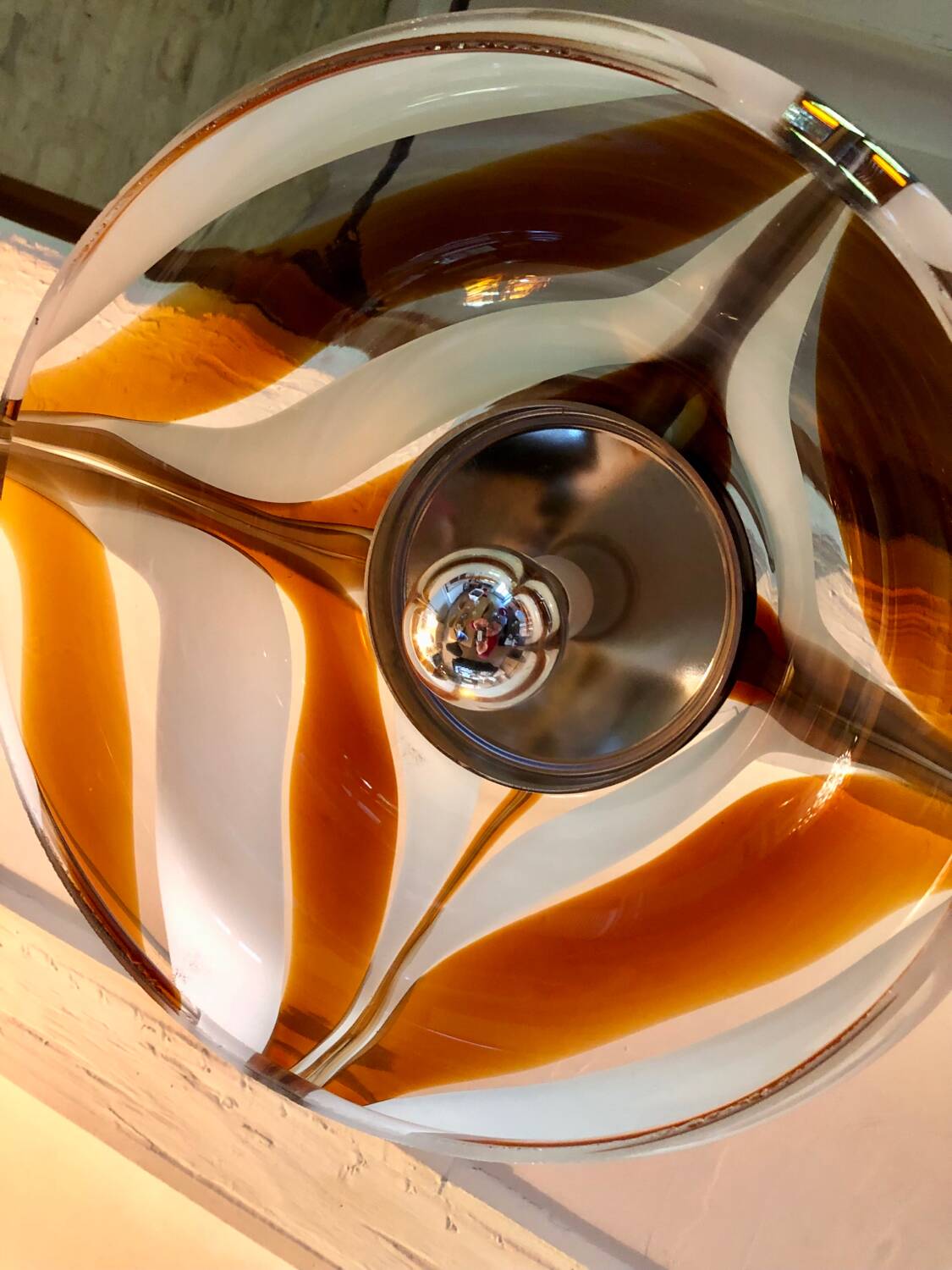 Suspension in Murano glass and chrome metal