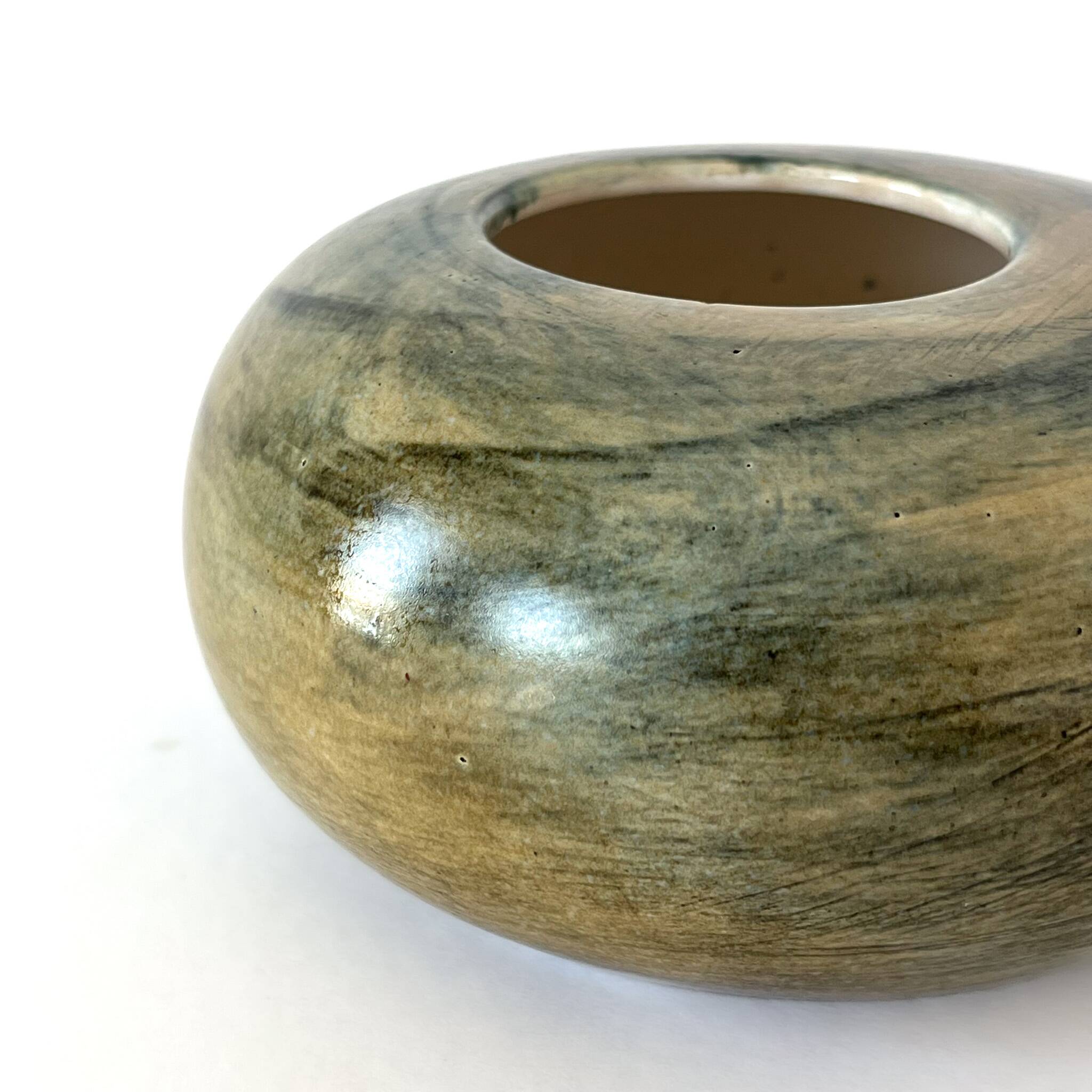Jean Chatoney glazed ceramic round vase - 1960s Vallauris