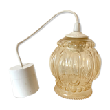 Vintage bubble amber glass pendant lamp
