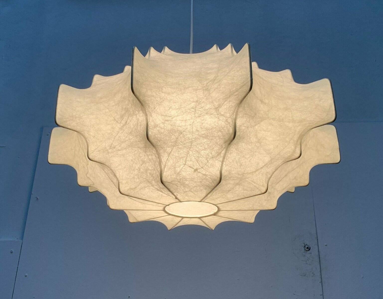 German suspended lamp Cocoon modern mid-century by Friedel Wauer for Goldkant Leuchten, 1960s