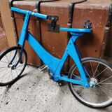 Old toy, Vintage blue wooden bicycle, child's room decor