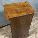 Empire period bedside table in mahogany and gilded bronze circa 1810-1820