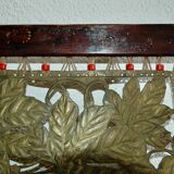 Pare-feu art-nouveau en bois et laiton