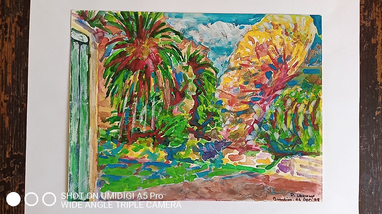 Pierre Lacroux (1909-1993) Gouache - 24 x 32 cm -landscape - September 78