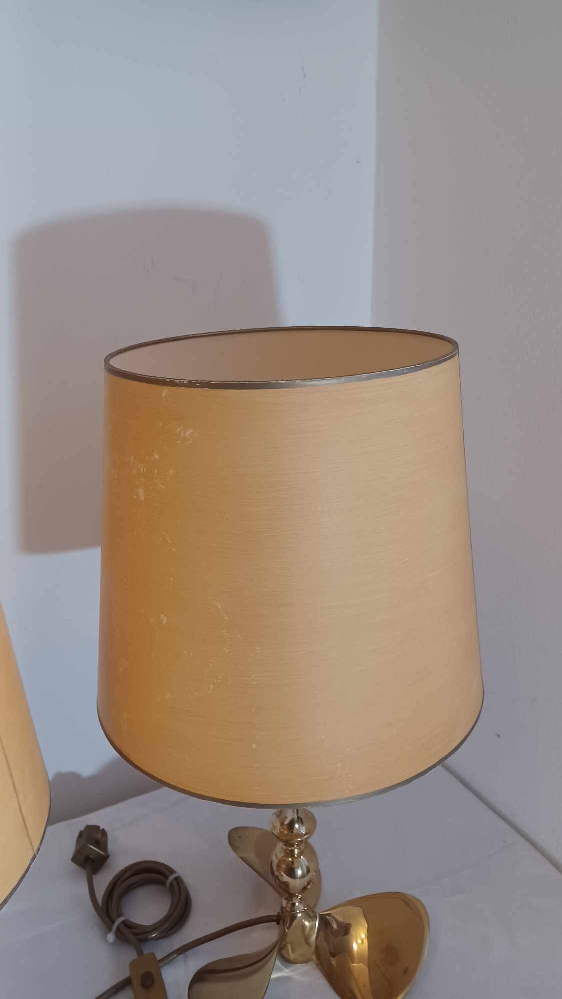 Lot de 2 lampes Hollywood Regency, années 1960/70, en laiton