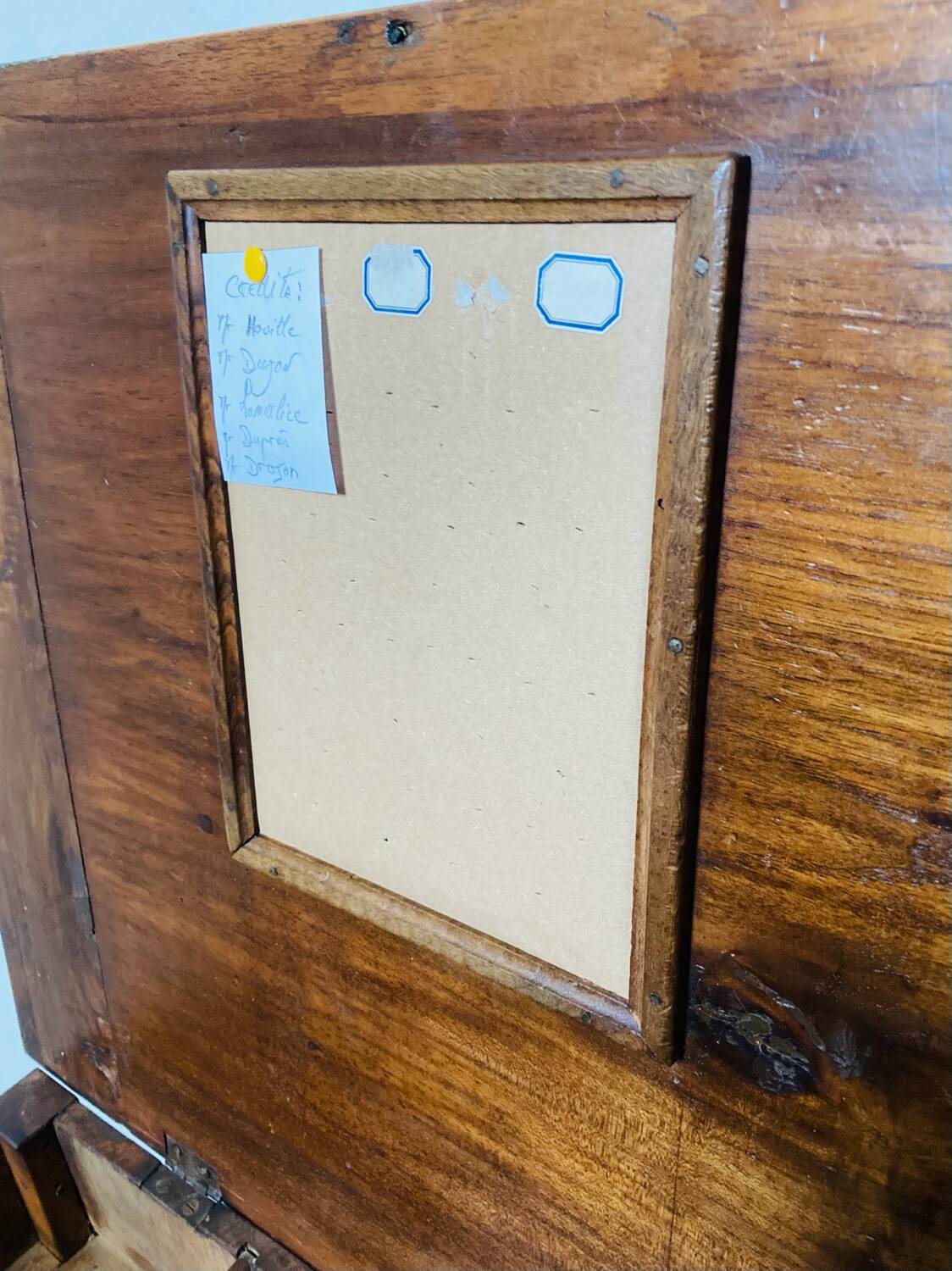 19th century walnut pegged currency exchange office