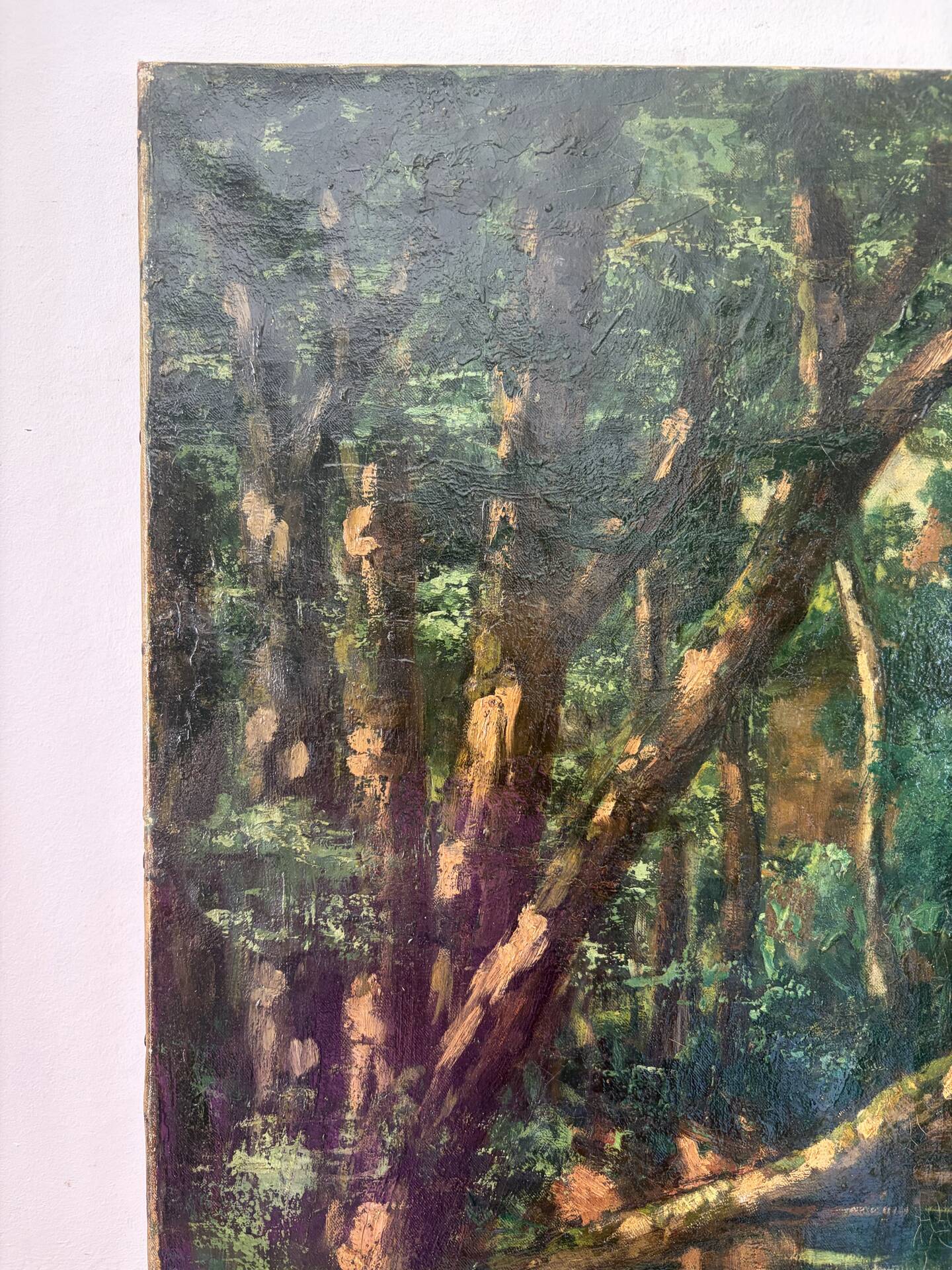 "Study for the fallen tree" oil on canvas signed 1925