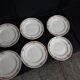 Set of 6 vintage flat plates, 23 cm, Longwy brand, Mireille pattern.