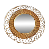 Vintage rattan sun mirror