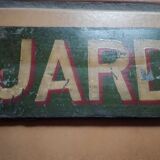 Plaque ancienne de destination d'autobus " jardin vauban "
