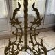 Living room floor lamp in bronze and white marble.