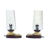 Lampes de table du milieu du siècle en verre et plastique, tchécoslovaquie années 1960