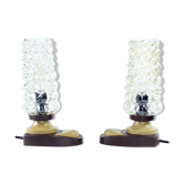 Lampes de table du milieu du siècle en verre et plastique, tchécoslovaquie années 1960