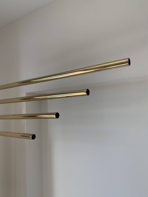 Lampadaire vintage 1970 réglable doré design Goffredo Reggiani