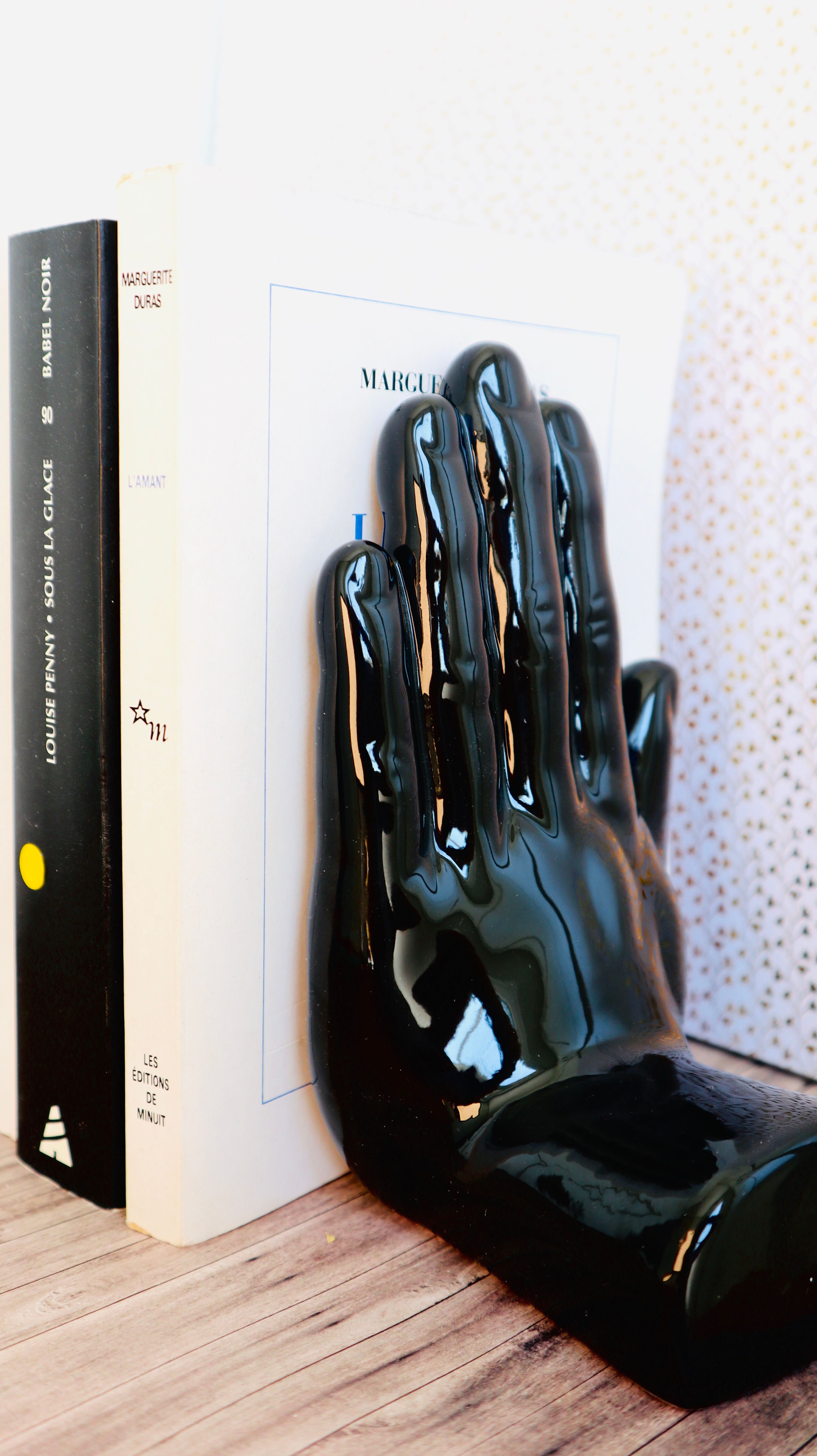 Pair of ceramic hand bookends from the 80's