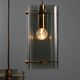 1960s brass and smoked glass ceiling light