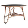 1960s tripod rattan dining table