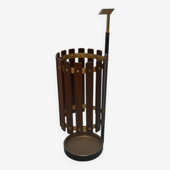 Italian umbrella stand from the 1950s in wood and metal