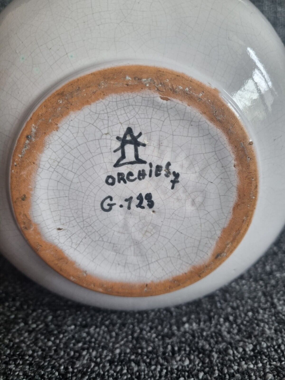 Vase pique flowers floral motif orchies moulin 7 g.123