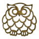 Vintage openwork brass trivet in the shape of an owl or owl