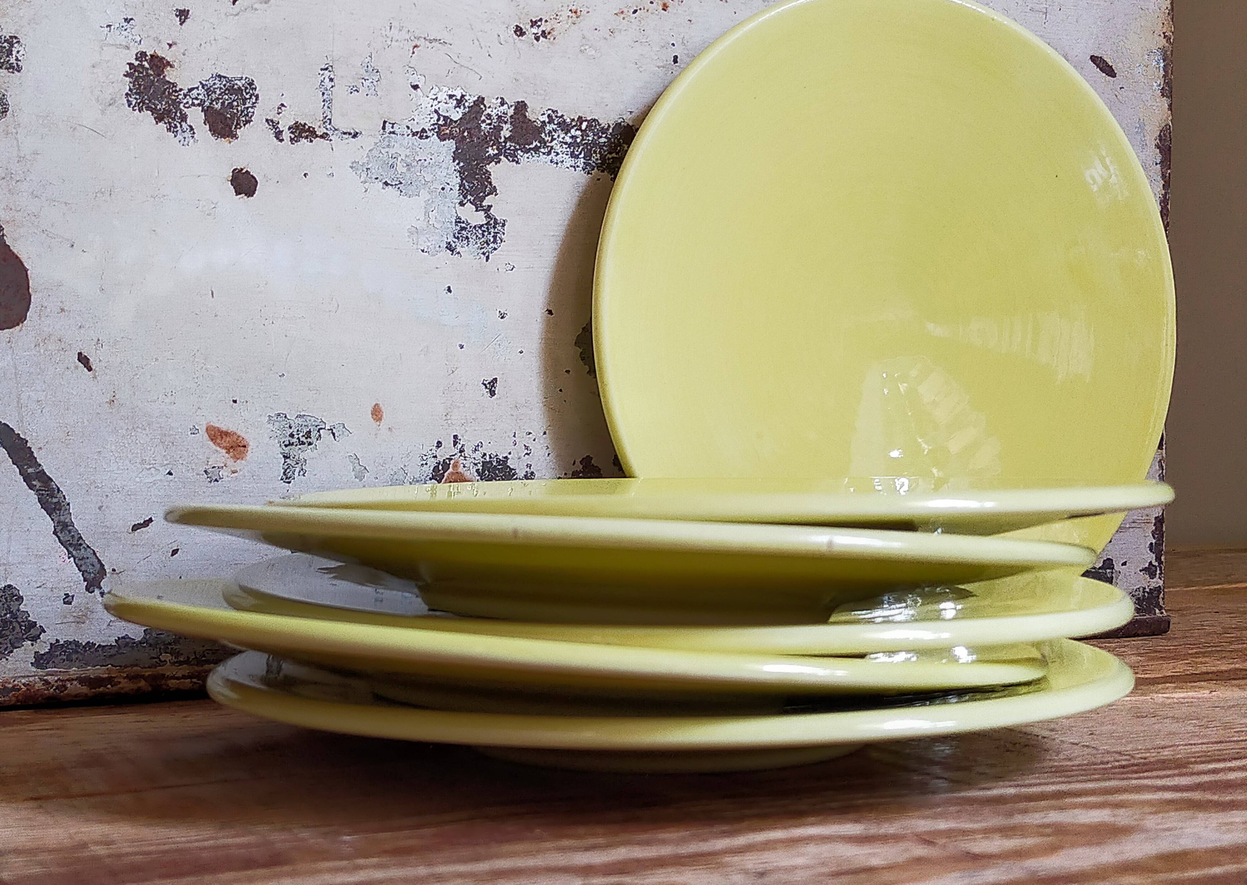 Six vintage Czech ceramic dessert plates