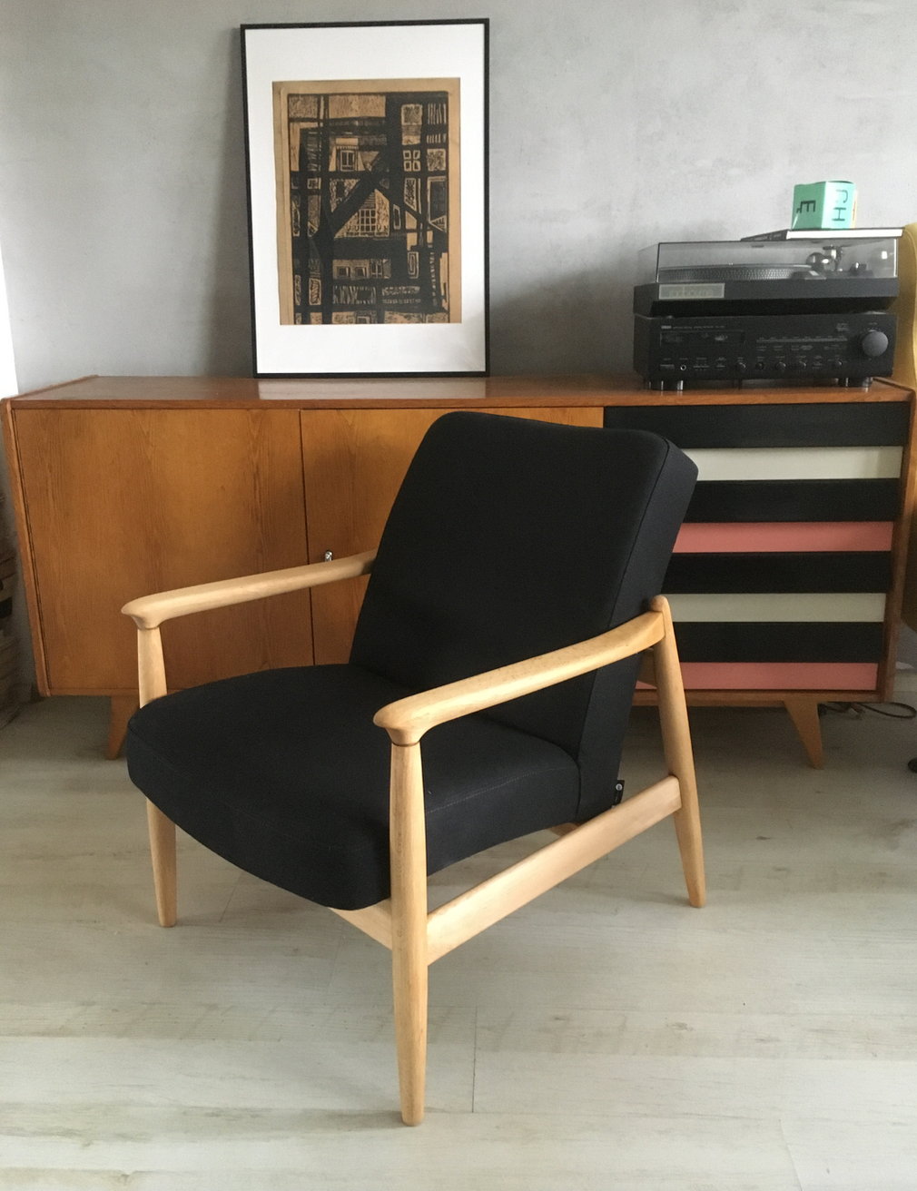 Fauteuil polonais du milieu du siècle GFM-64 conçu en 1965 par Edmund Homa