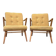 Paire de fauteuils vintage Scandinave 1960 hêtre courbé