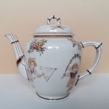 Teapot Sarreguemines cherub patterns