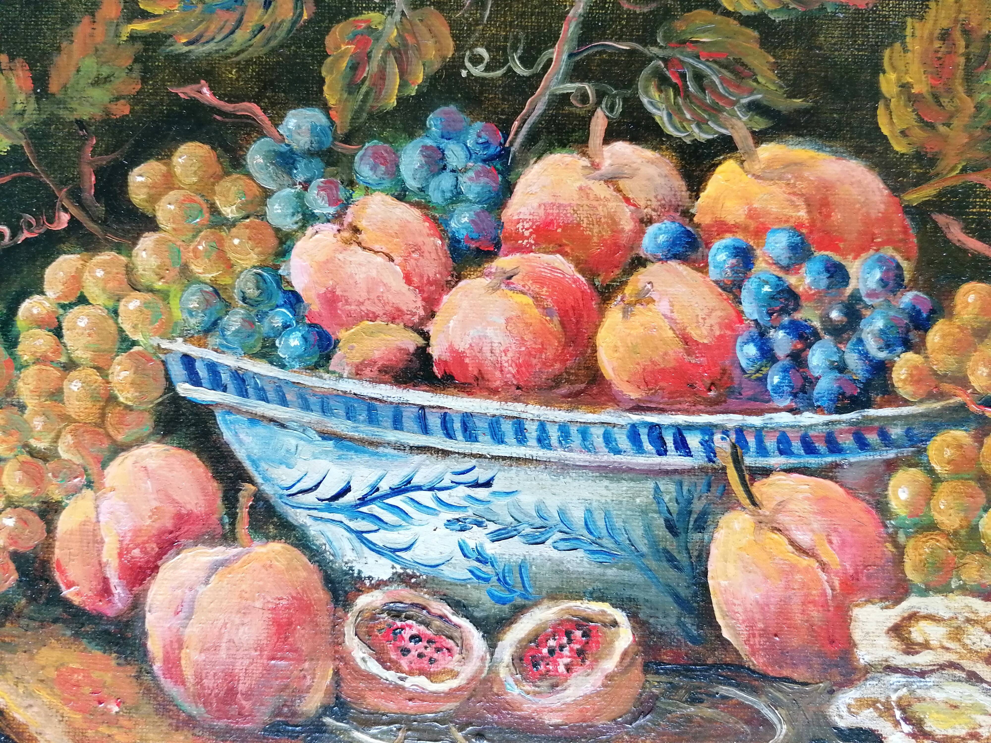 Peinture huile sur toile nature morte