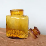 Old pot, amber glass