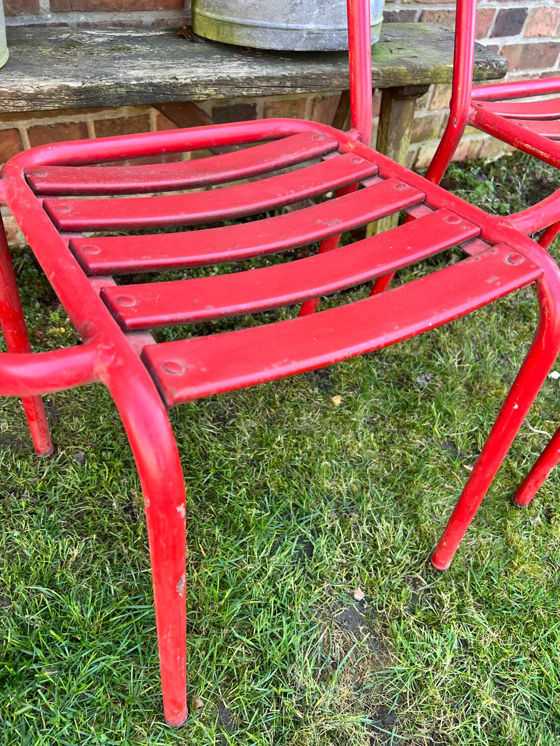 Old metal bistro chairs