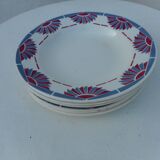 Set of 3 flat plates and 3 hollow plates