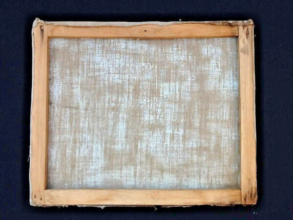 Huile sur toile XIXème village Franc-Comtois Vellexon-Queutrey-et-Vaudey (Haute-Saône)