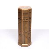 1970s antique octagonal gold storage cabinet