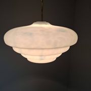 Napako Midcentury Modern Pendant Lamp in Opaline Glass and Brass, Czechoslovakia