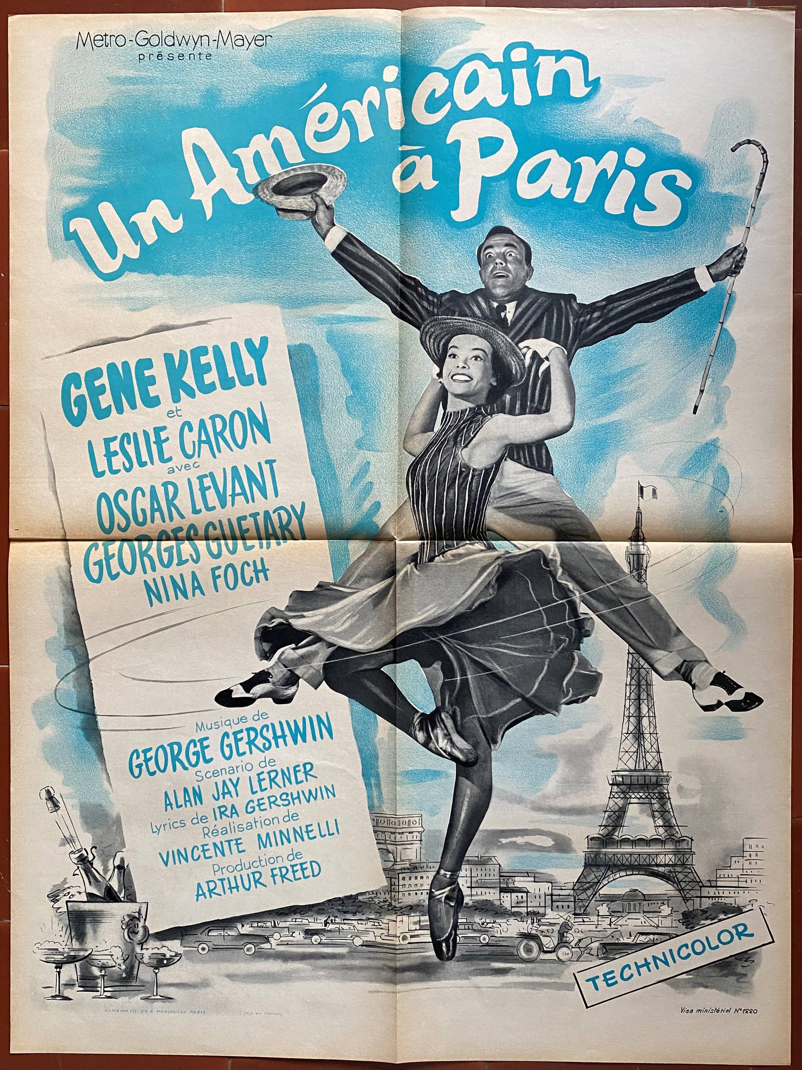 Movie poster "An American in Paris" Gene Kelly 60x80cm 1960