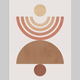 2 geometric art prints with circles and lines